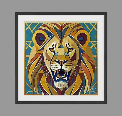 Mosaic Growling Lion