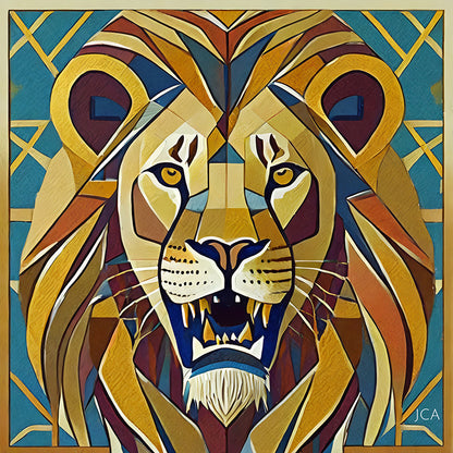 Mosaic Growling Lion